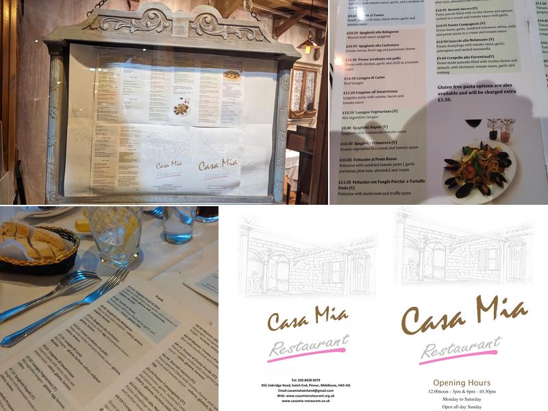 Casa Mia Menu