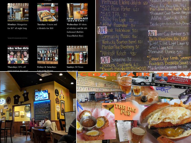 The Dig Pub Menu