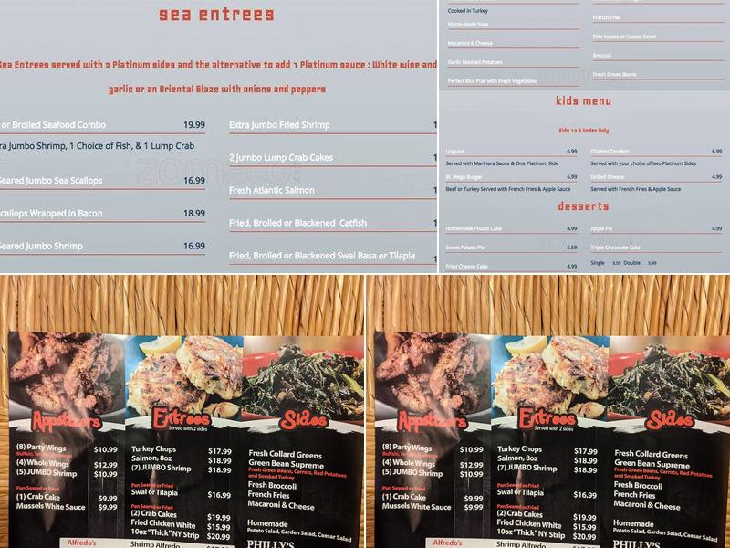 Philly Platinum Grill Menu