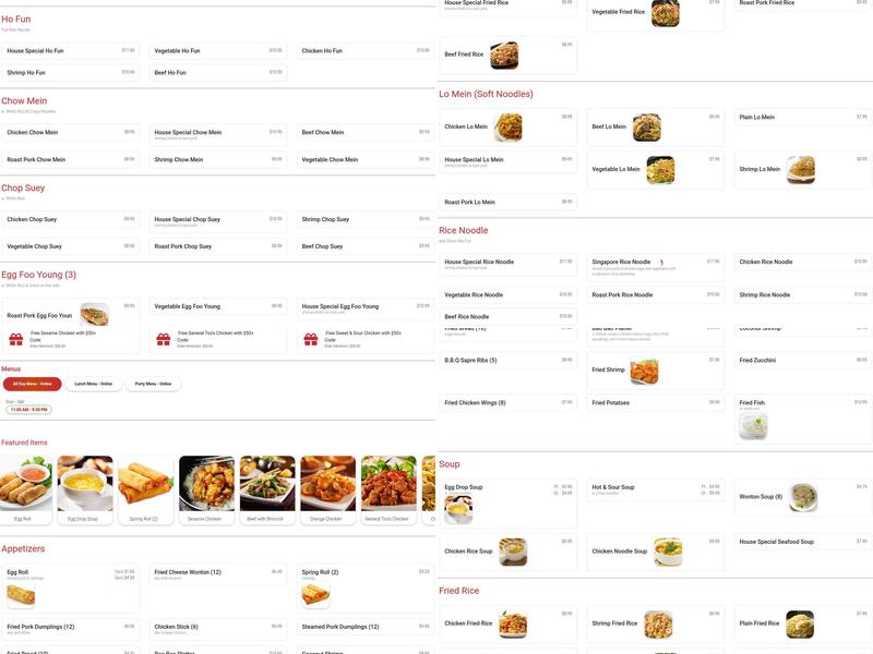 Mr. Lu Chinese Restaurant Menu