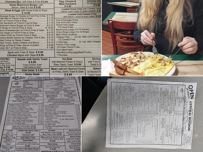 Central Hot Dog Menu