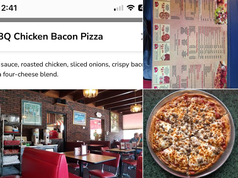 Tony's Pizzalicious Menu
