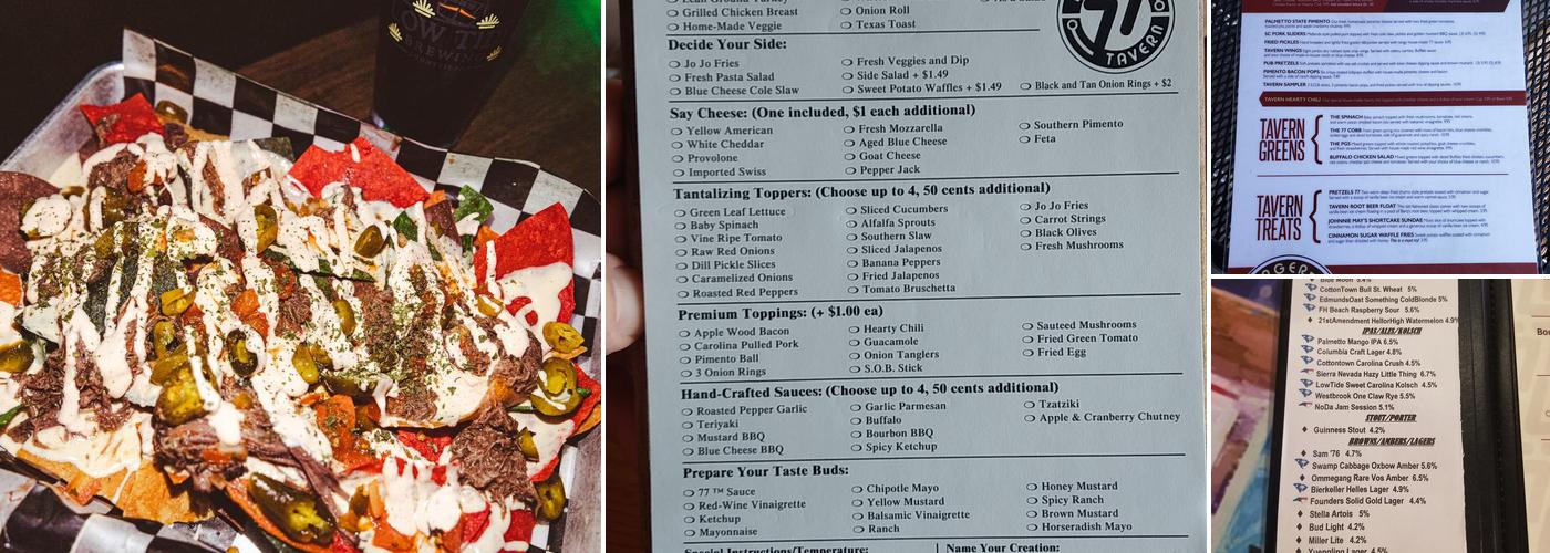 Burger Tavern 77 Menu
