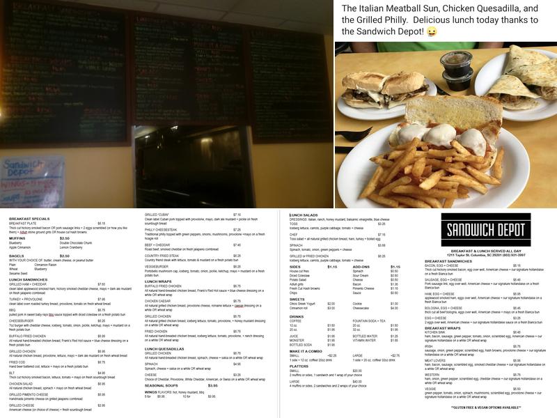 Sandwich Depot Menu
