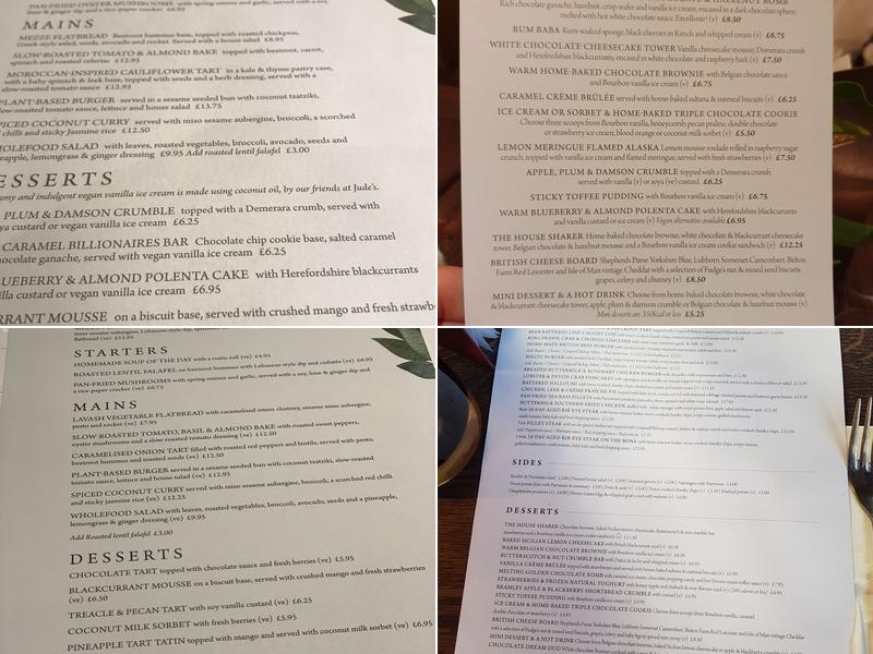 Kings Arms Bedford Menu