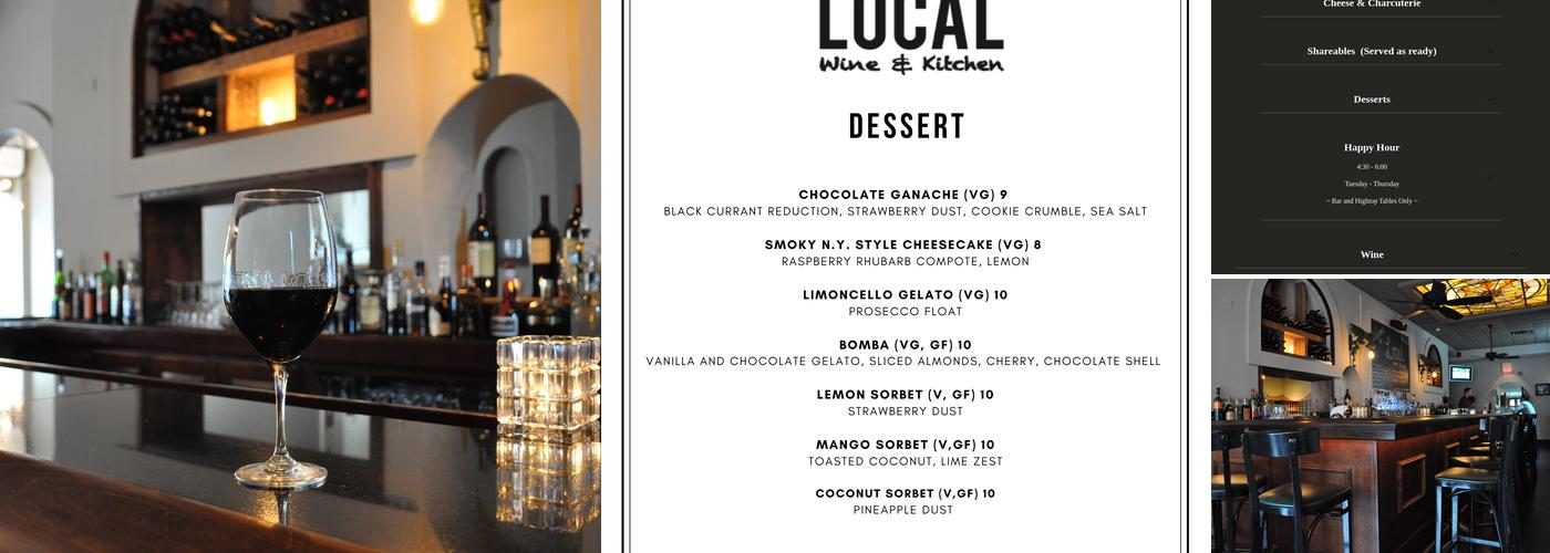 Local Wine & Kitchen Menu