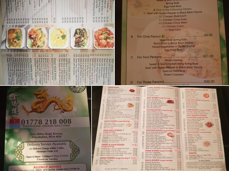 Golden bridge Menu