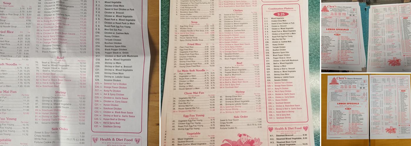 Chen's Chinese Restaurant Menu