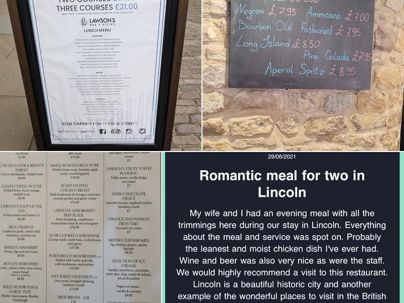 Lawson's Bar & Bistro Menu