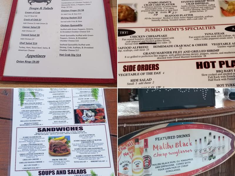 Jumbo Jimmy's Crab Shack Menu