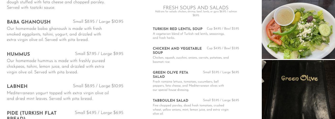 Green Olive Restaurant Menu