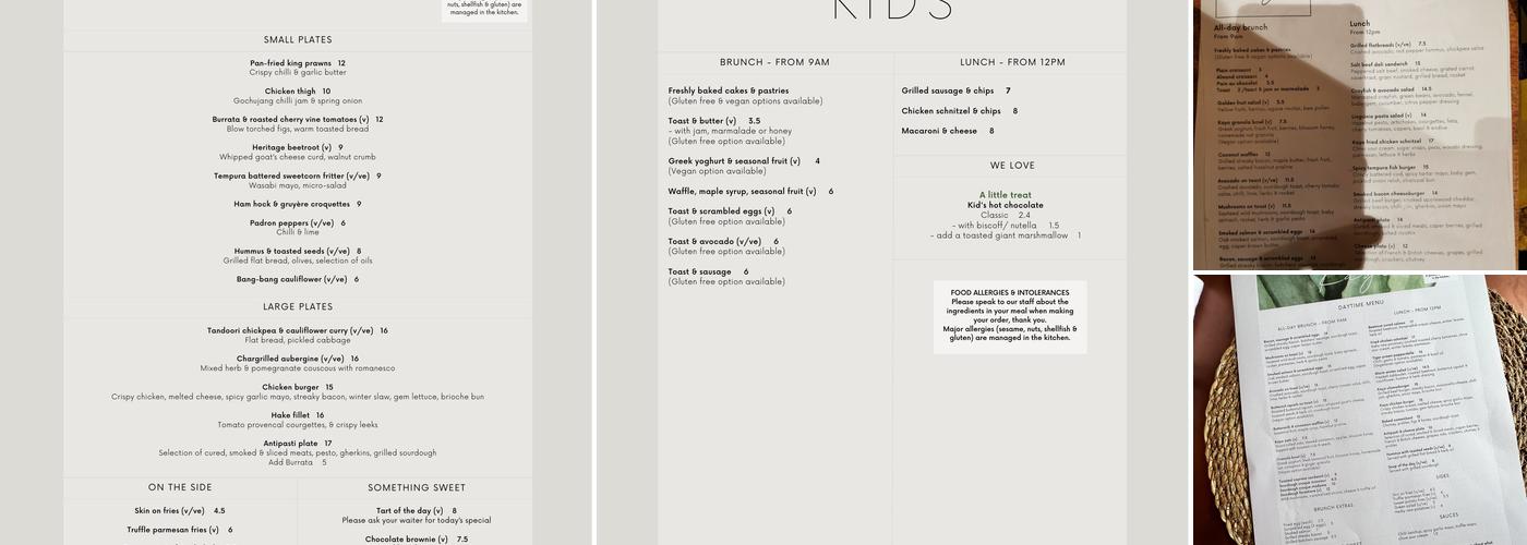 Kaya in the Park Menu