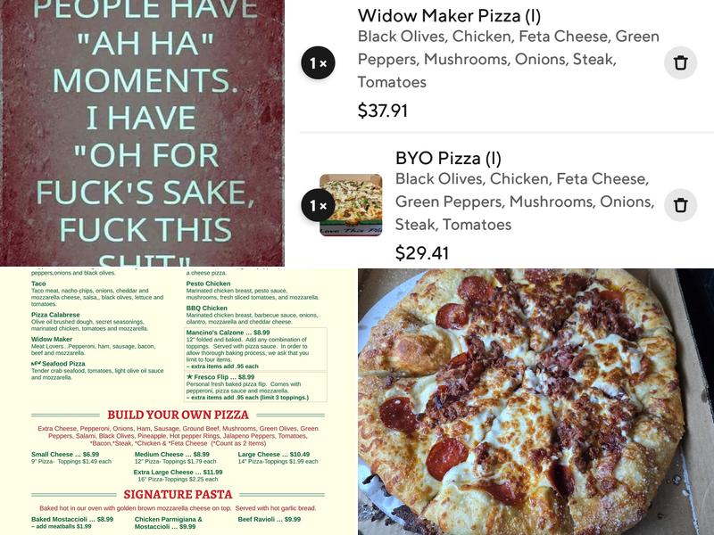 Mancino's Pizza and Grinders Menu