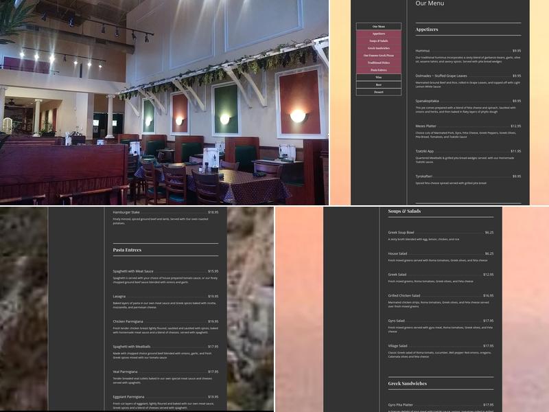 Athens Restaurant Menu