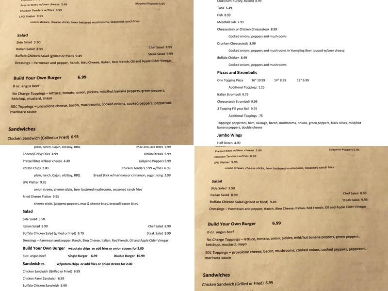 Loretto Pub & Grill Menu