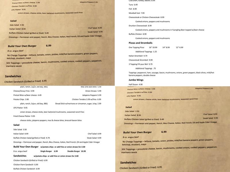 Loretto Pub & Grill Menu