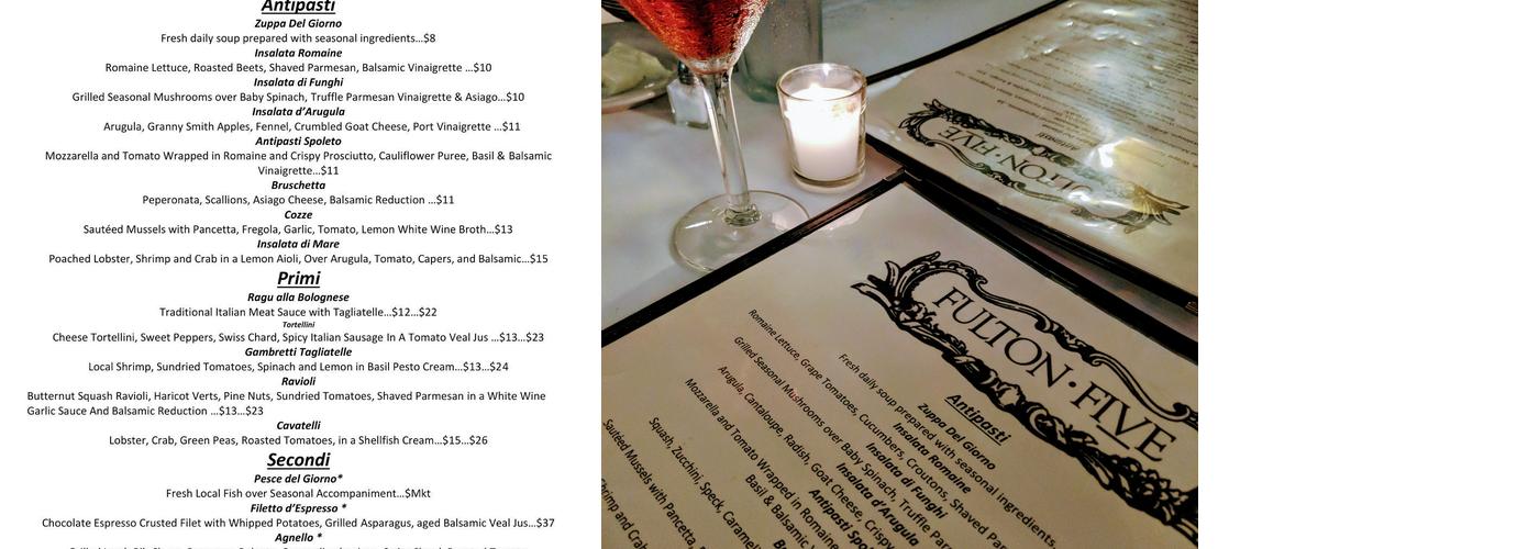Fulton Five Menu