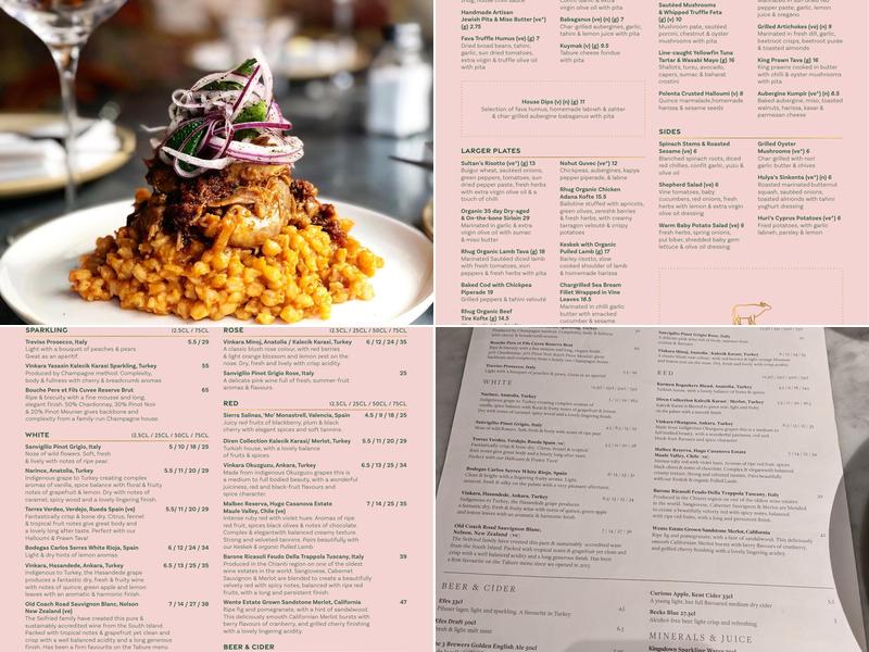 Tabure Harpenden Menu