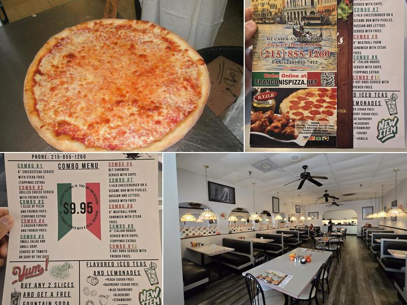 Franconis Pizza Menu