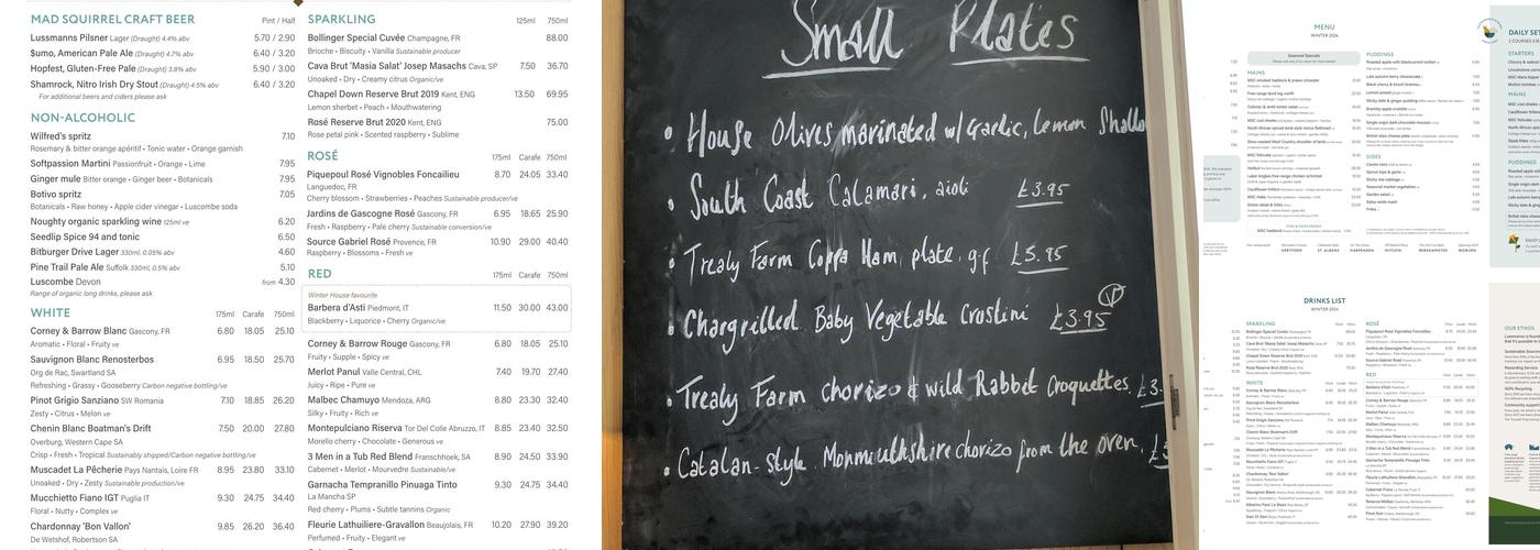 Lussmanns Sustainable Kitchen & Bar - Hitchin Menu