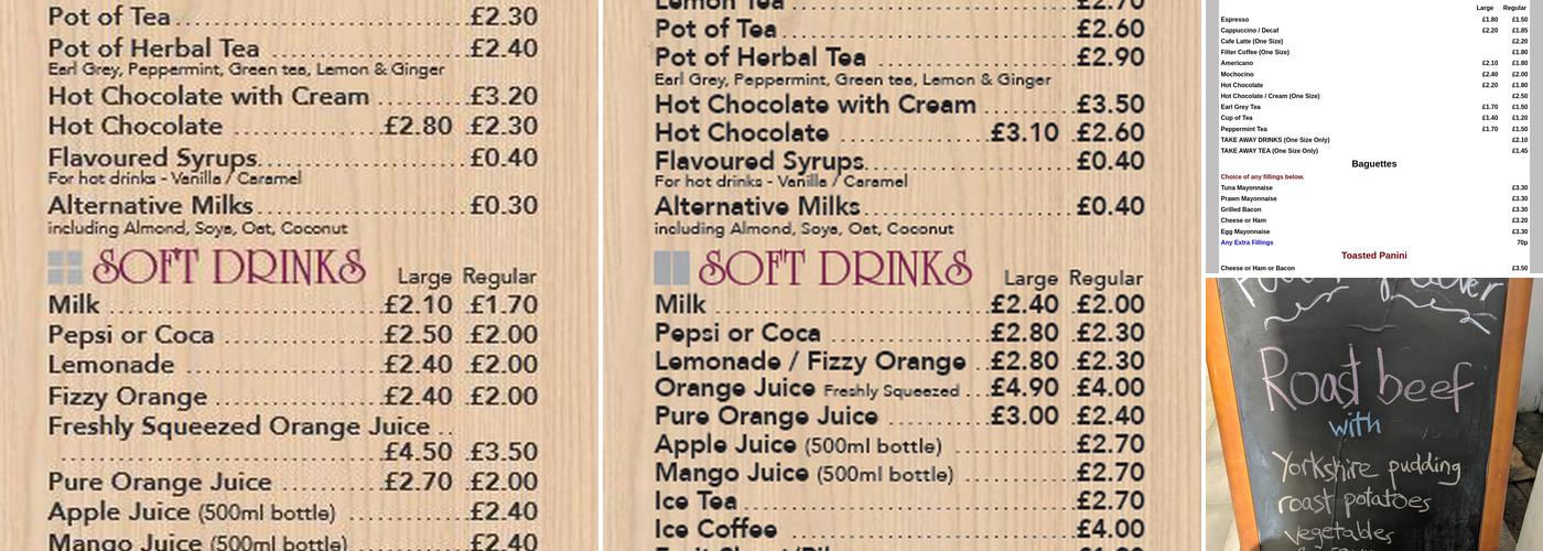 Four Leaf Clover Hitchin Ltd Menu