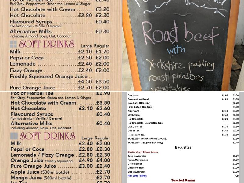 Four Leaf Clover Hitchin Ltd Menu