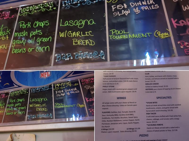 MB's Pub Menu