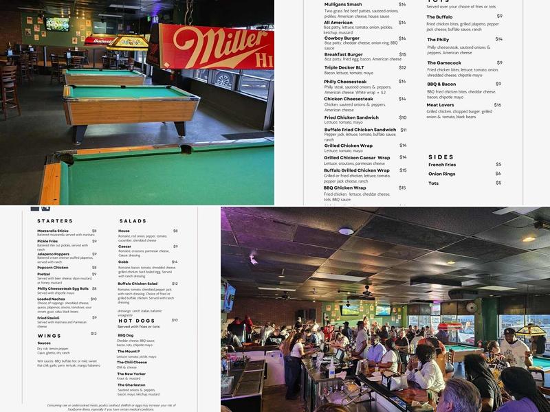 Mulligans Menu