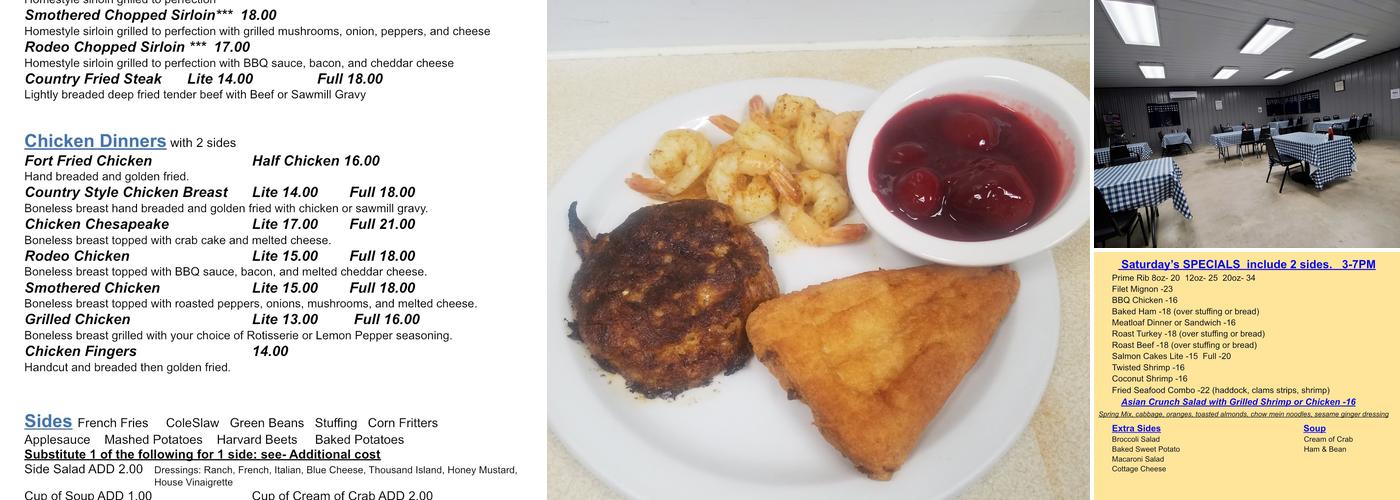 The New Fort Restaurant Menu