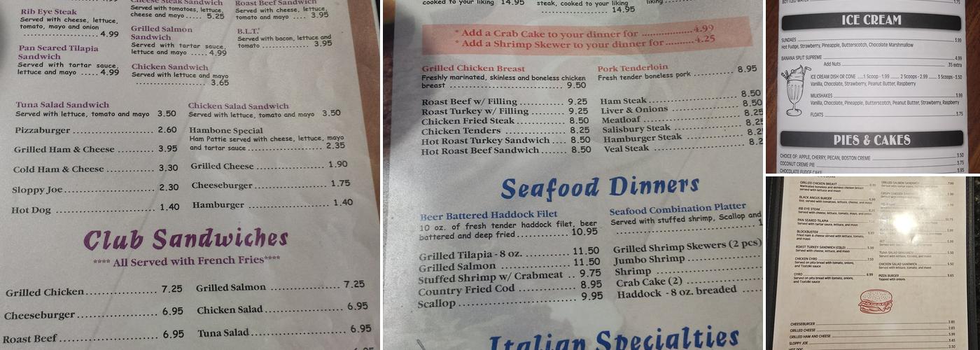 Diffy's Family Restaurant Menu