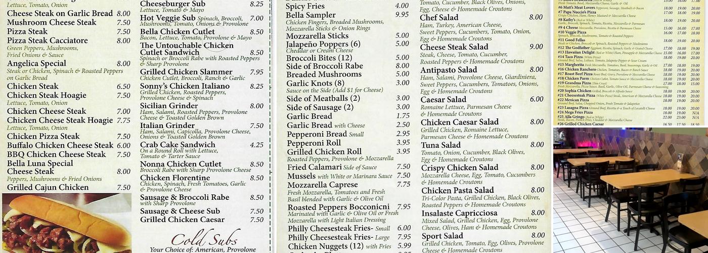 Bella Luna Pizza Menu