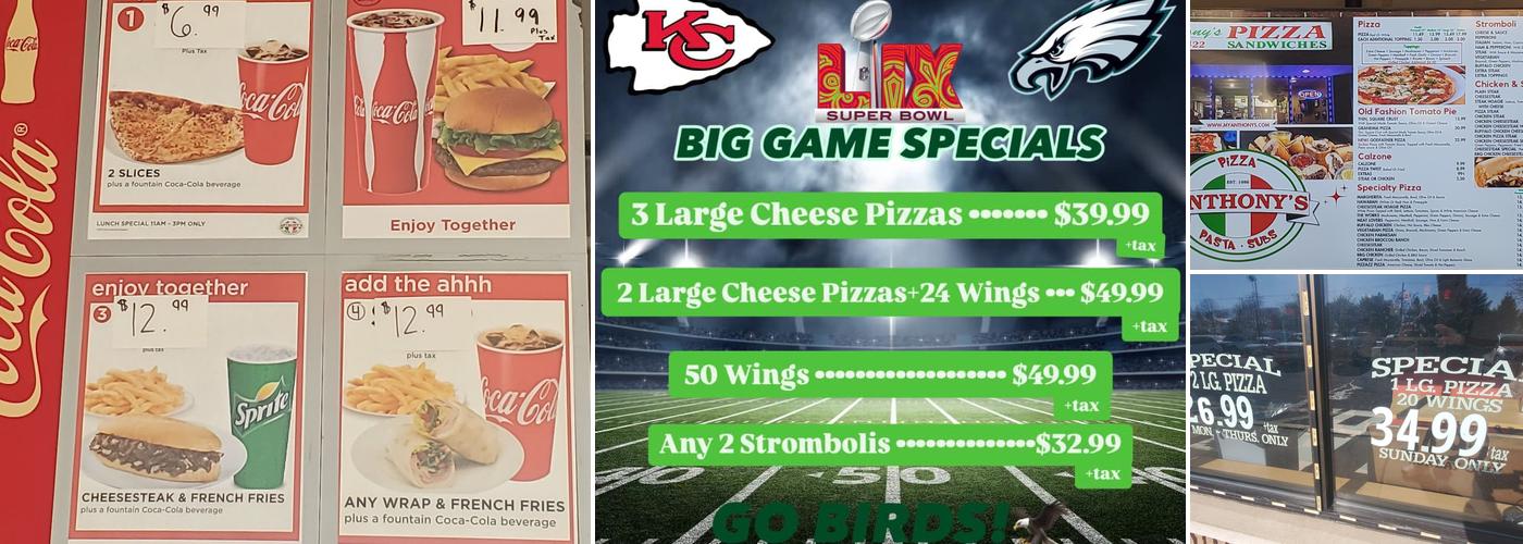 Anthony's Pizza Menu