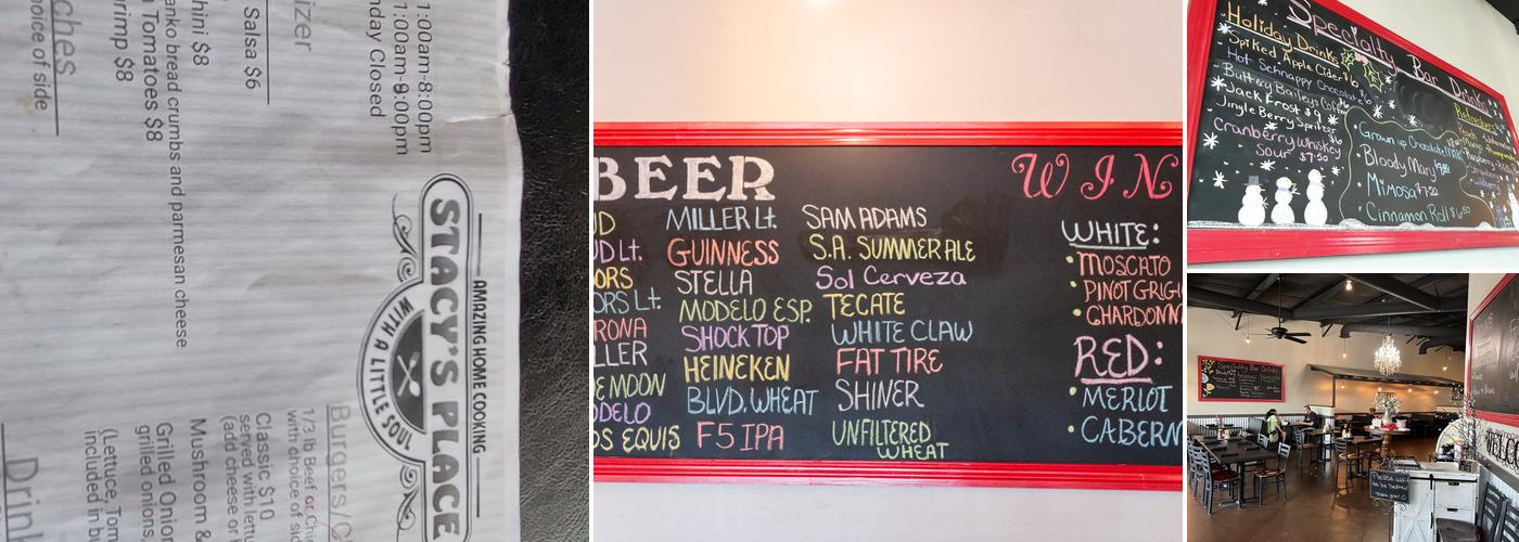 Stacy's Place Menu
