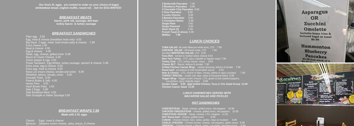 Bellevue Bagel Cafe Menu