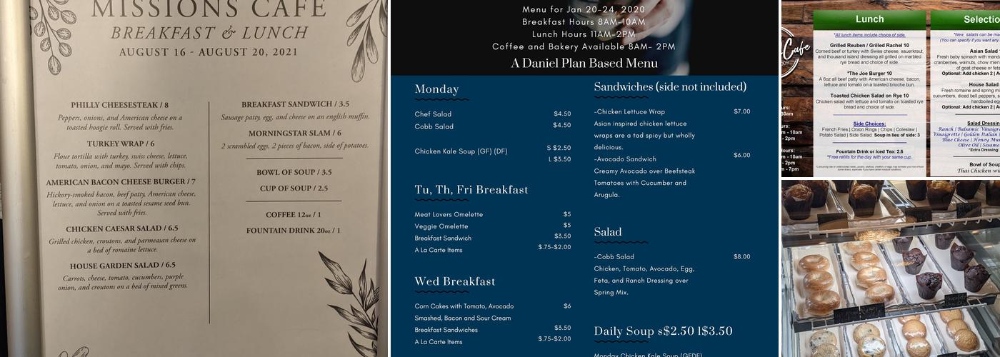 Missions Cafe Menu