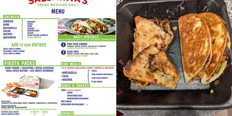 Salsarita's Fresh Mexican Grill Menu