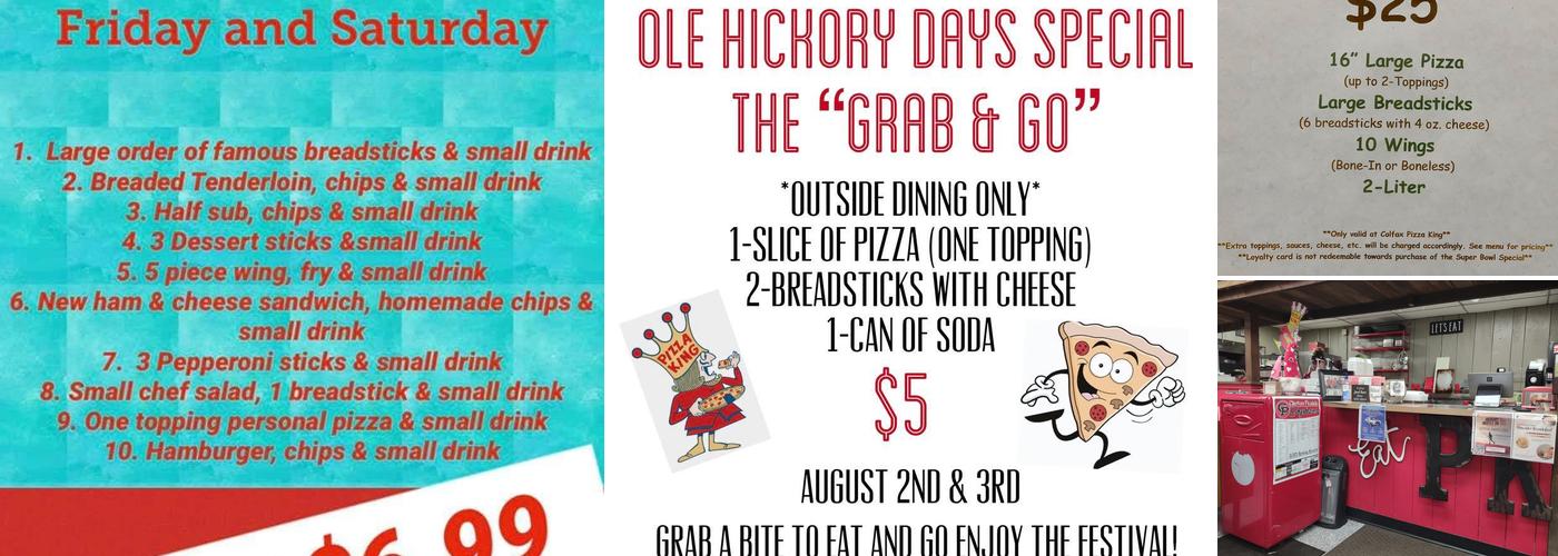 Pizza King | Colfax, IN Menu