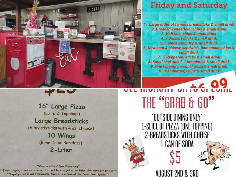 Pizza King | Colfax, IN Menu