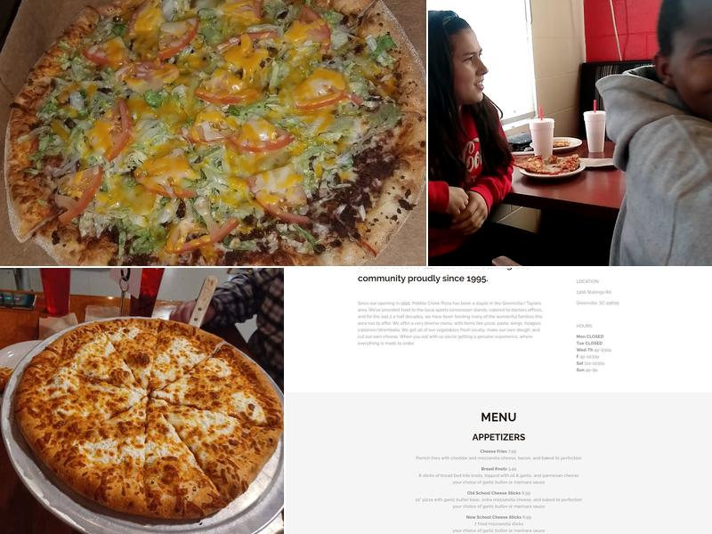 Pebble Creek Pizza Menu