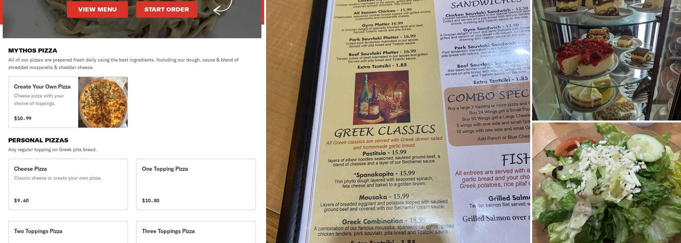 Mythos Greek & Italian Restaurant Menu