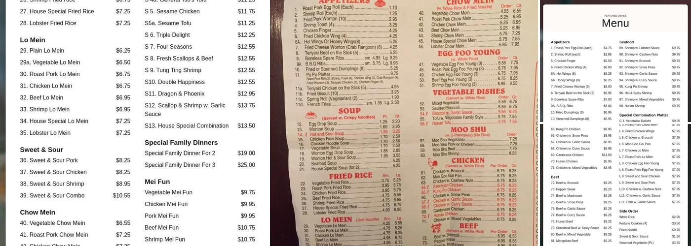 Great Wall Restaurant Menu