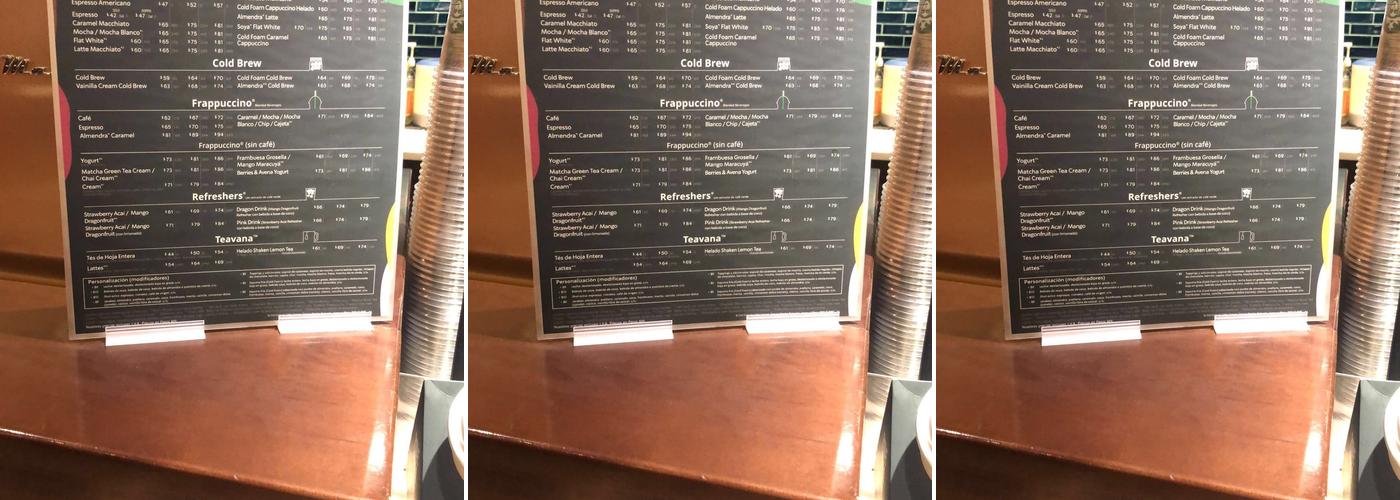 Starbucks - Nogales Mall Menu