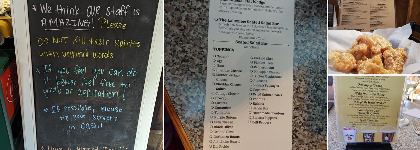 Lakeview Steakhouse and Bar Menu