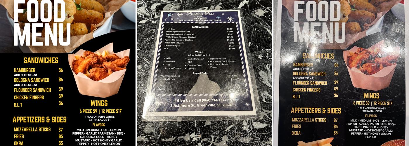 #InTheMix @ Brothas Bar Menu