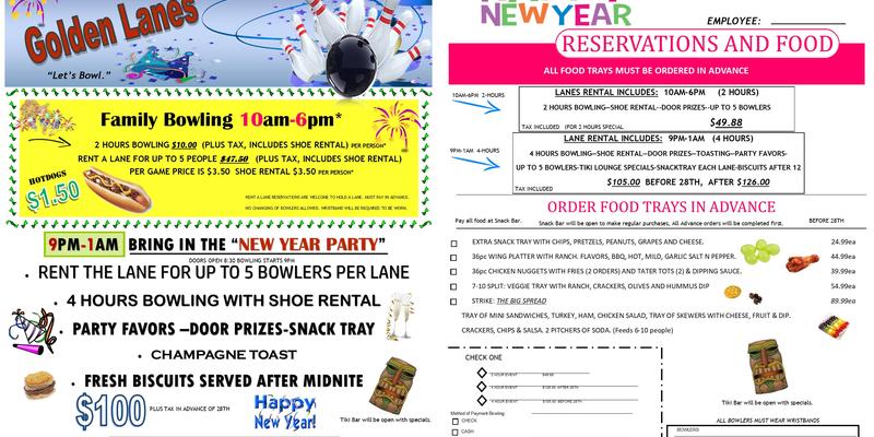 Golden Beverage Inc, Tiki Lounge Menu