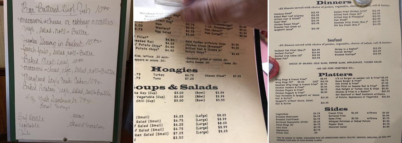 Snow Shoe Exit 22 Restaurant Menu