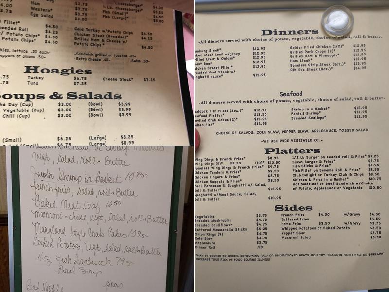 Snow Shoe Exit 22 Restaurant Menu