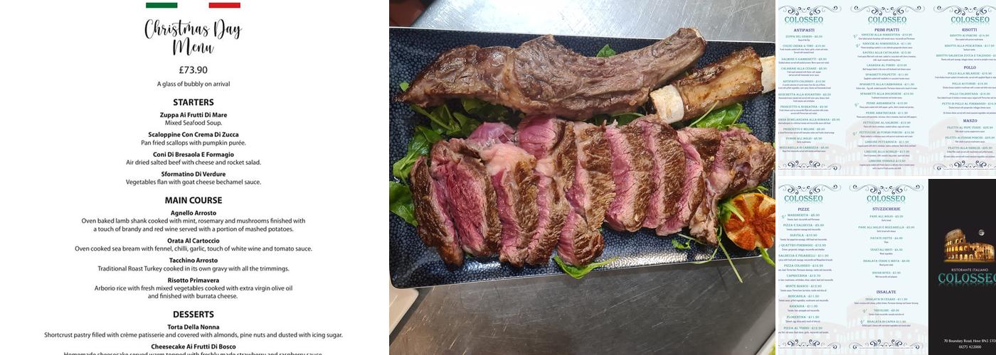 Colosseo - Authentic Italian Restaurant Menu