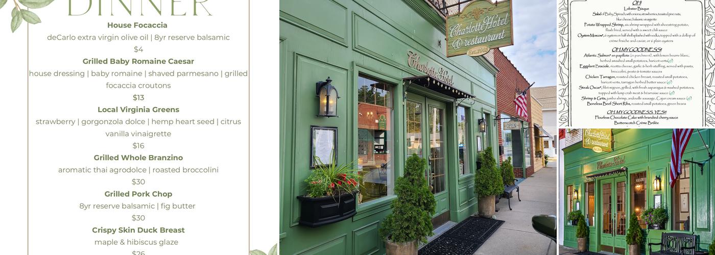 The Charlotte Hotel and Terra Mare Restaurant Menu