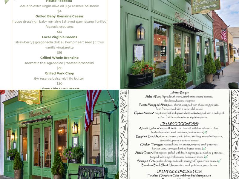 The Charlotte Hotel and Terra Mare Restaurant Menu